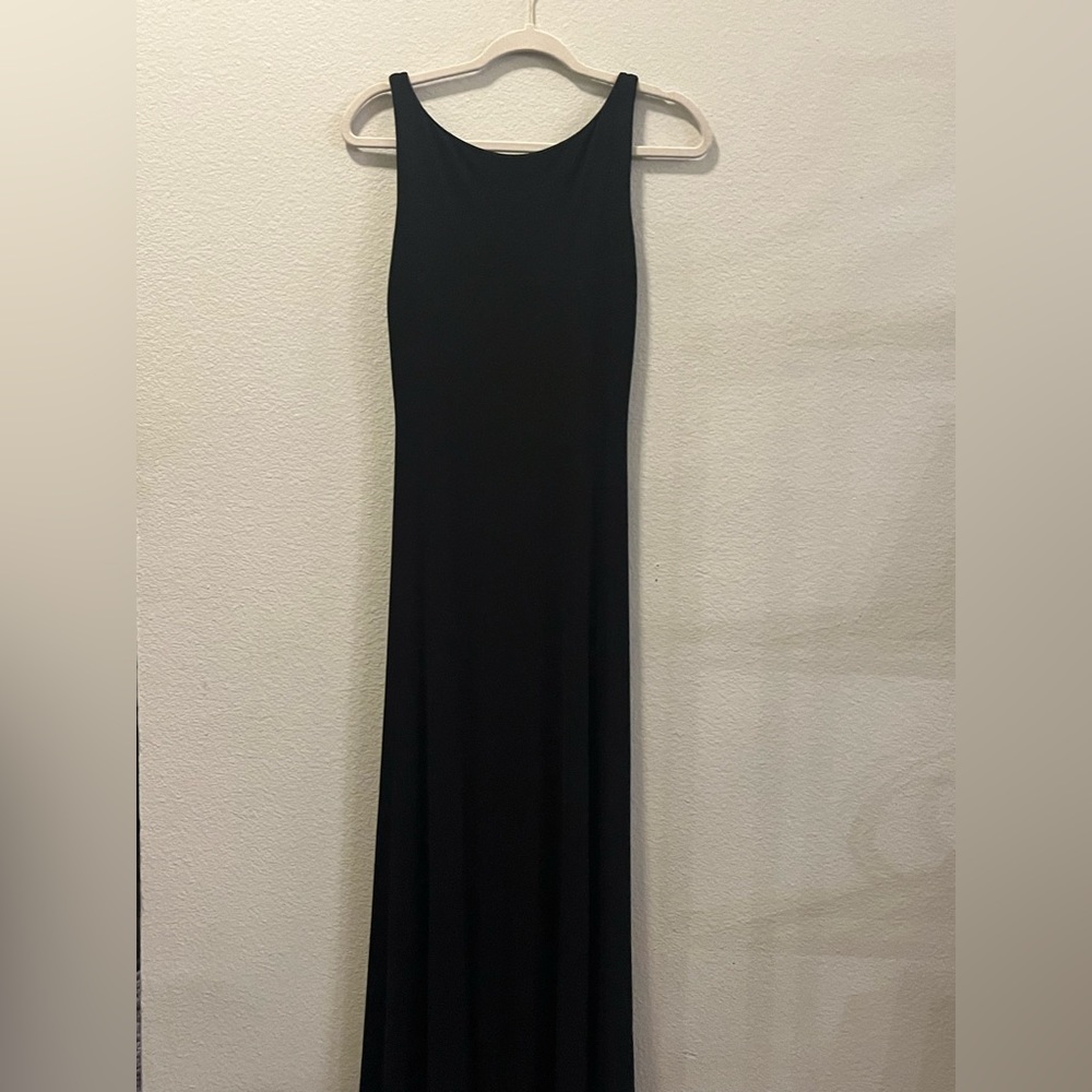 Long black Ralph Lauren with back out